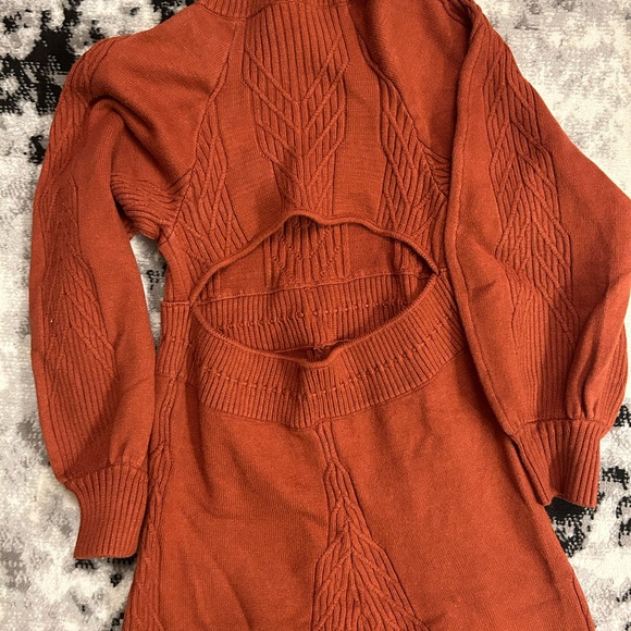 NWOT Free People Emmaline Open Back Mini Sweater Dress - Picture 13 of 13